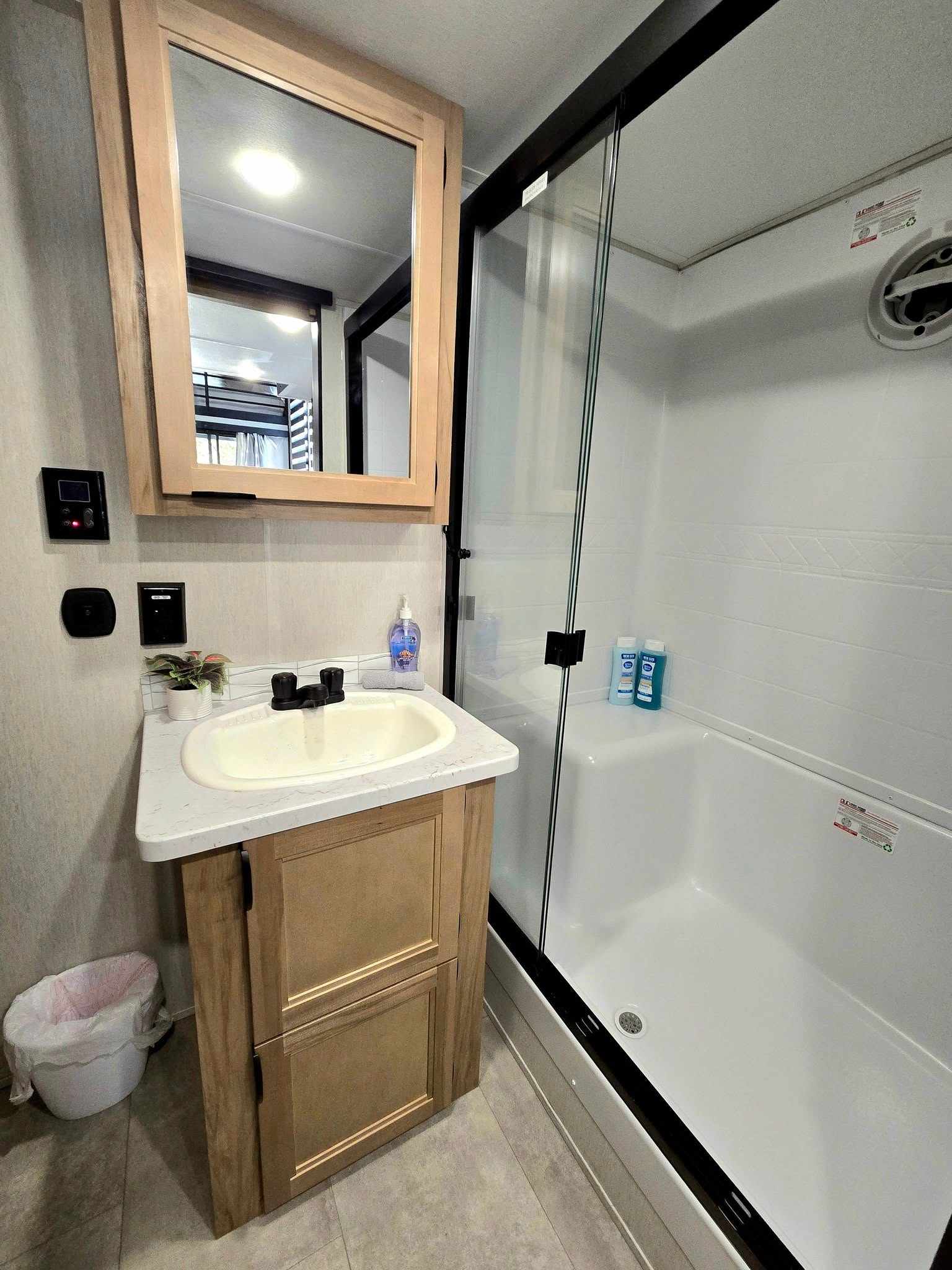 Bath with shower