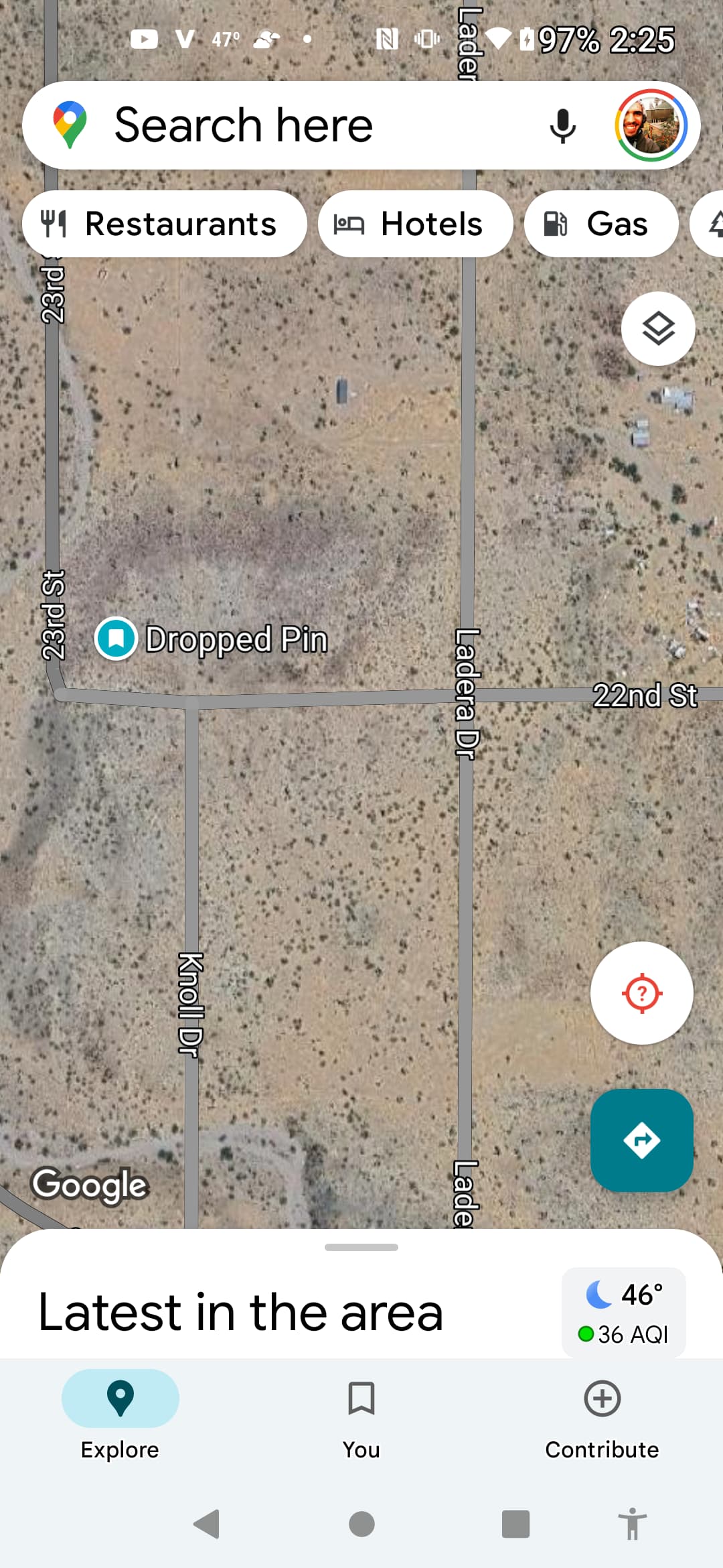 Once on Pierce Ferry Rd. 
Take Ocotillo Rd. North. Go until 21st St. Turn right. Reach Lakeside Dr. Turn left. Lots between Knoll Dr &23rd St on Right