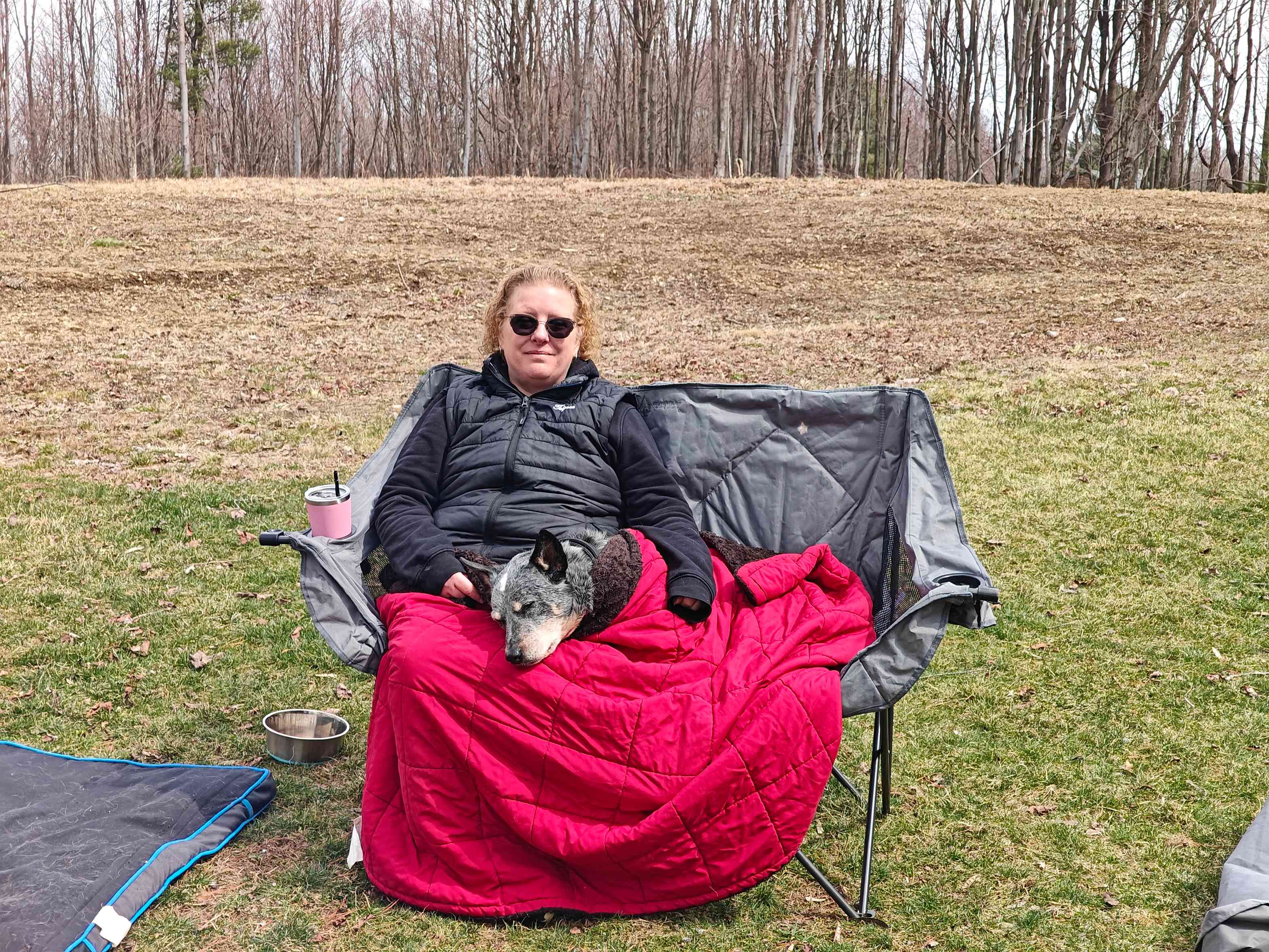 Our dog was pooped out by the walk around the property 