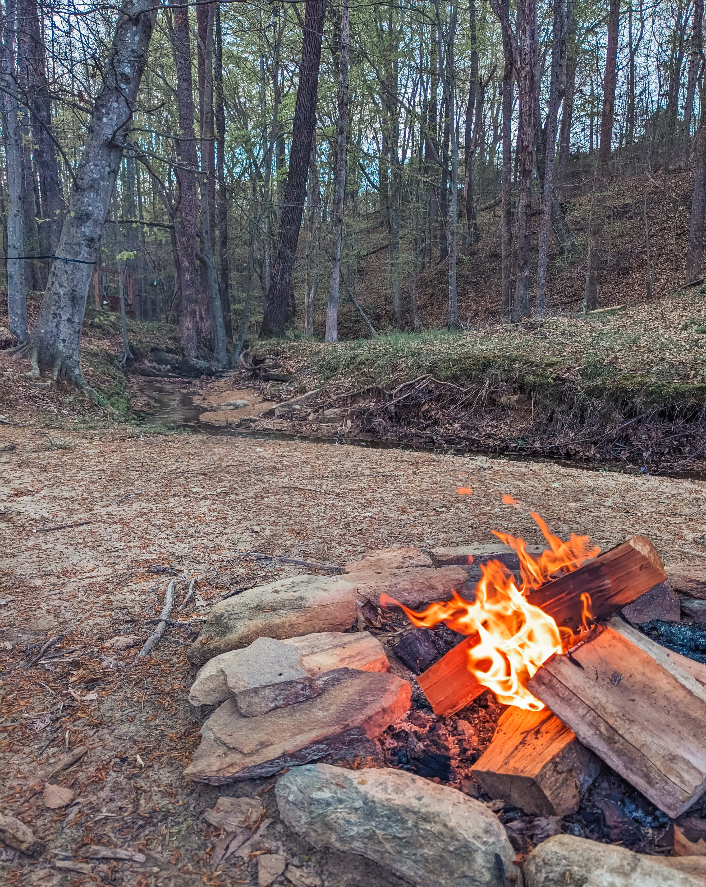 Creekside campfire... What could be better?! 
