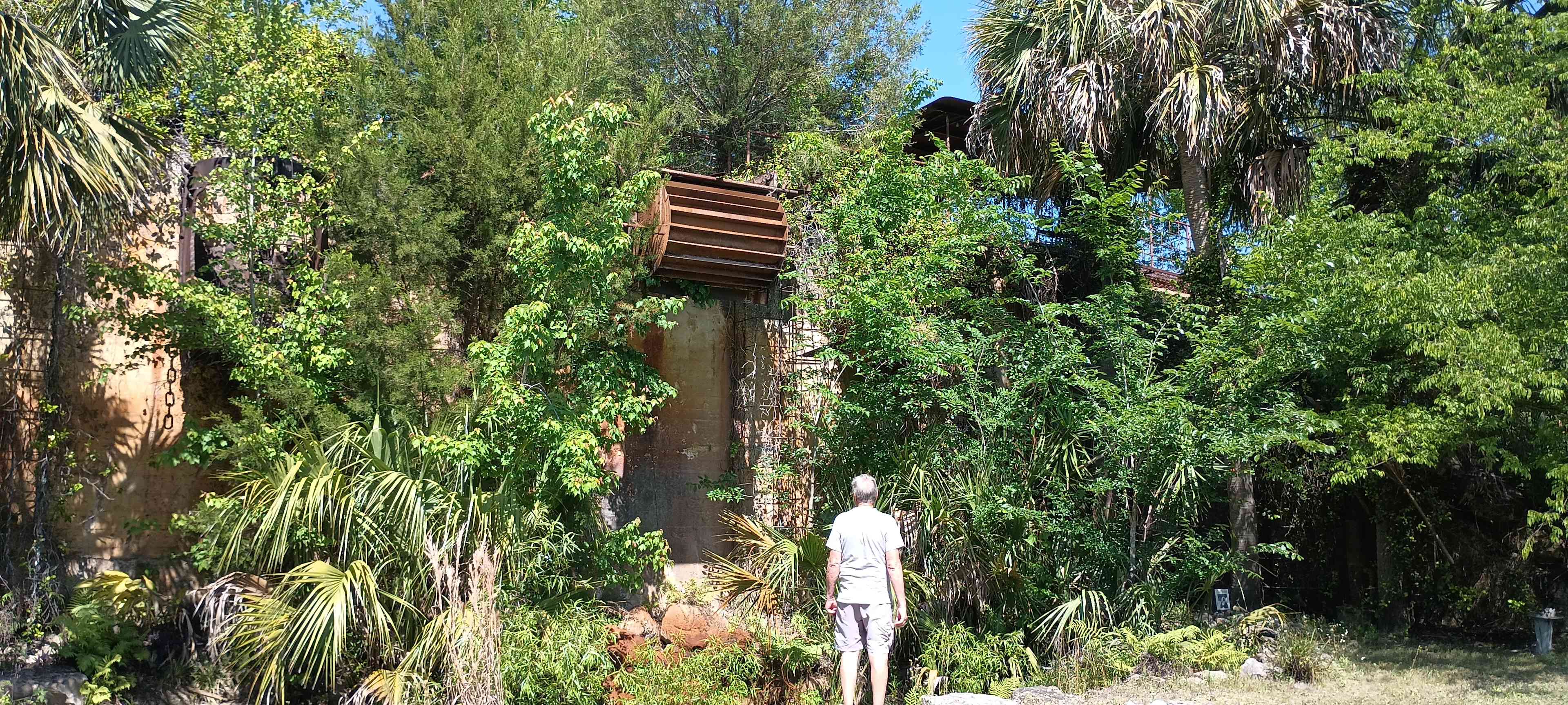 The waterfall (a grain fall) is from when the railroad used to come through in the 1800's. 
