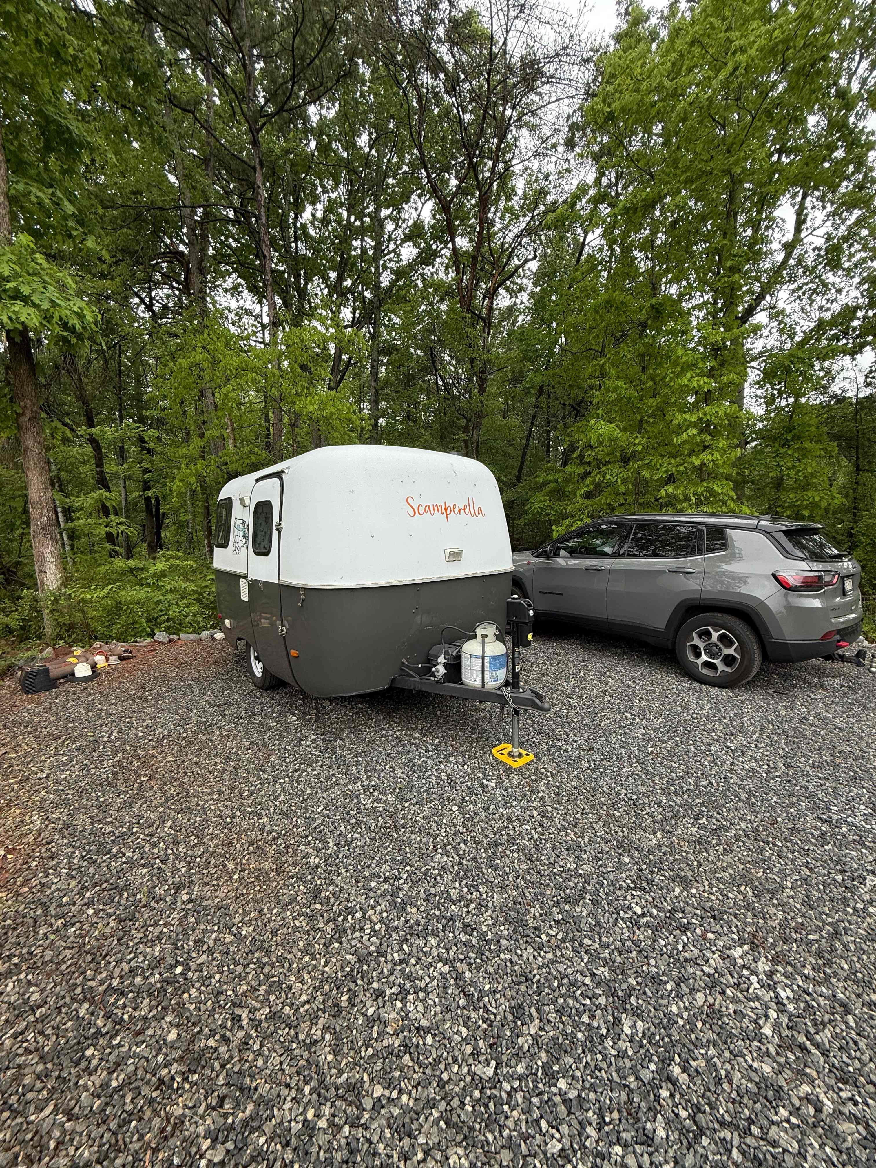 The gravel area for a camper 