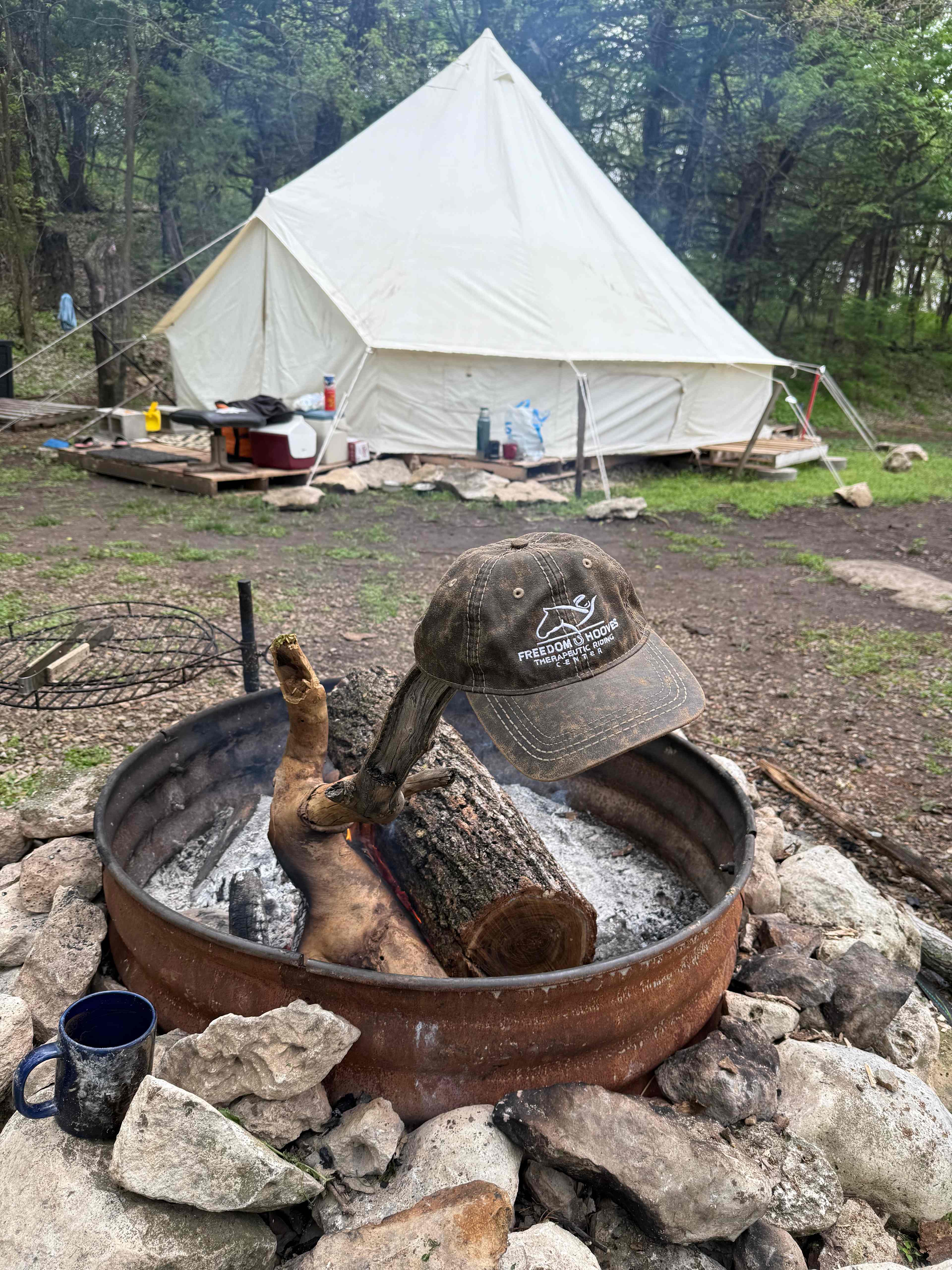 The Yurt is very roomy and would be good for a small scout group. Small heater is the storage box just outside the Yurt for the colder night (50 degrees it stayed comfortable). Texting is hit and miss but who cares!! The site is low and not affected by wind.