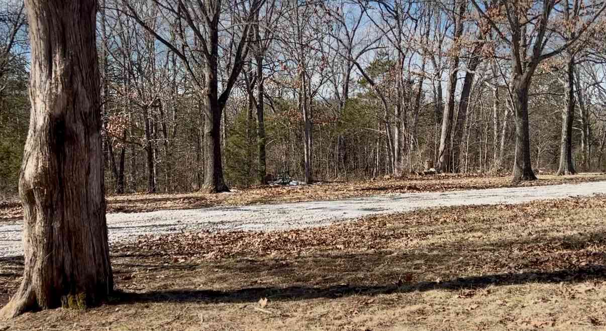 Rocked driveway to park on