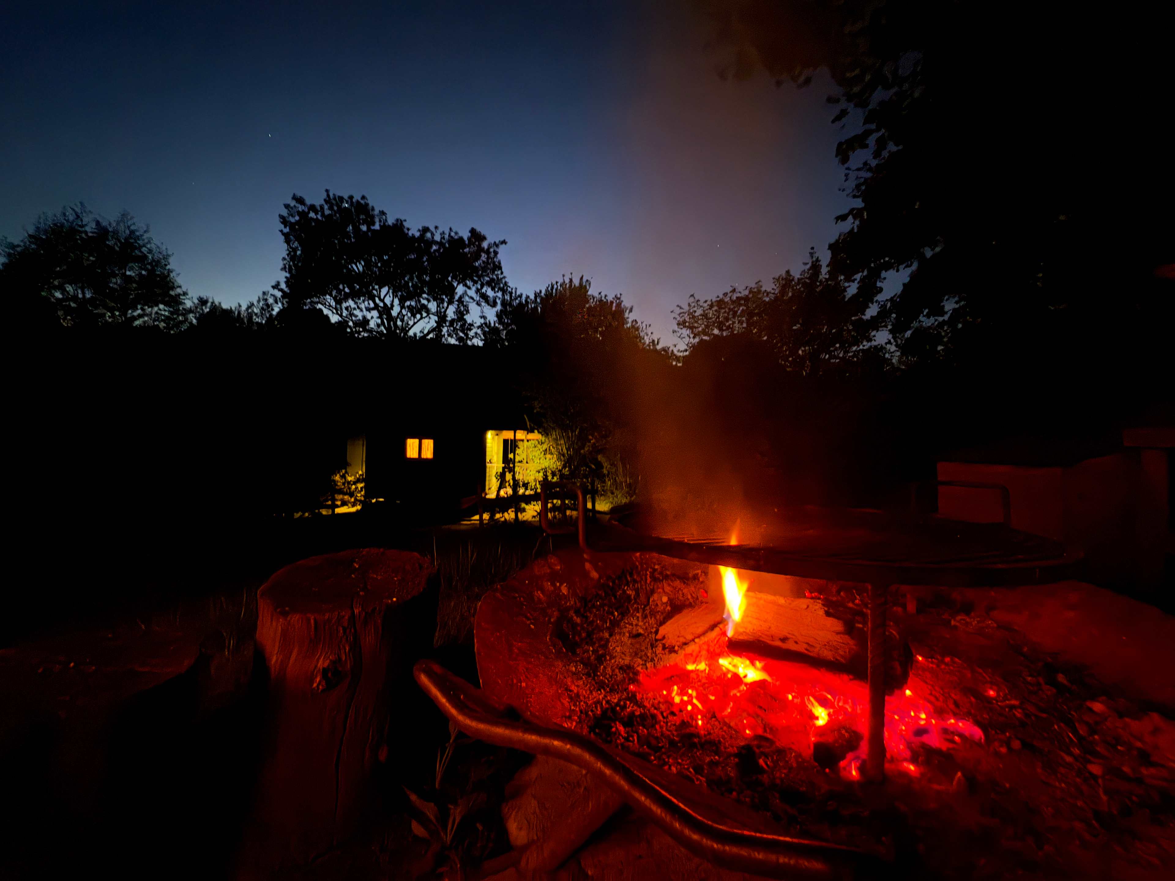 Campfire under the stars