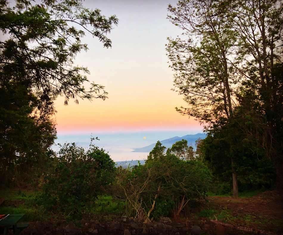 This is the view from cabins 2&3 this was in the morning when the moon was setting