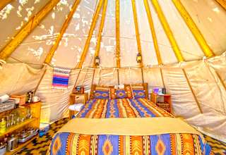 Creekside Glamping Tipis on Off-Grid, 70 Acre Working Ranch