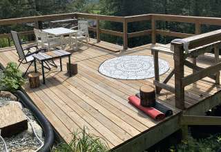 Large private deck for your tent