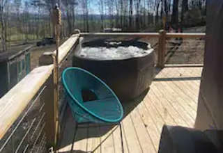 Mother Earth with a hot tub