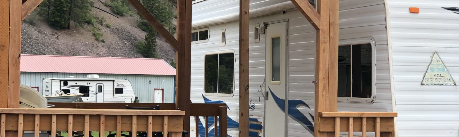 Remodeled camper, with large deck