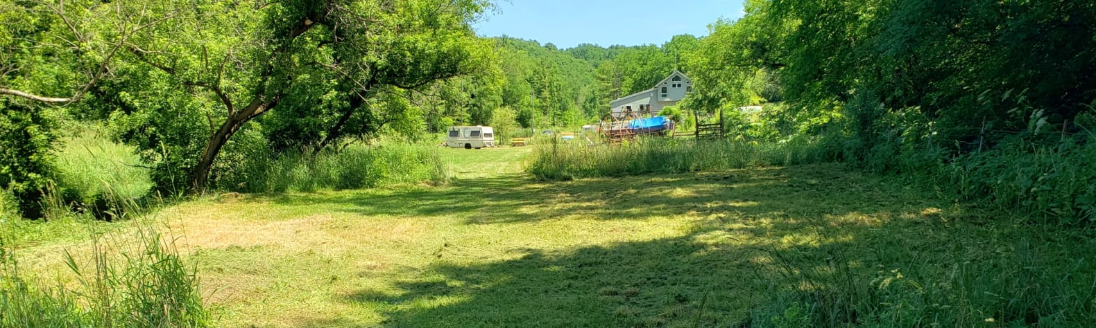 Creekside field campsite