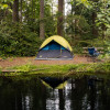Waterfront camping tent site