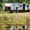 Isolated camper on private pond.