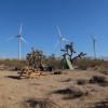 Desert Camping with Turbine Views