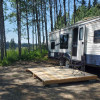 Trailer on lakefront campground