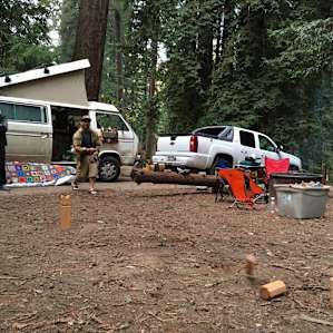 Fits two vehicles, and a game of Kubb