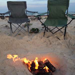 Campfires on the beach make for a nice evening.