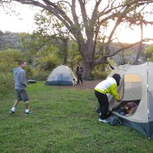 Setting up those tents.