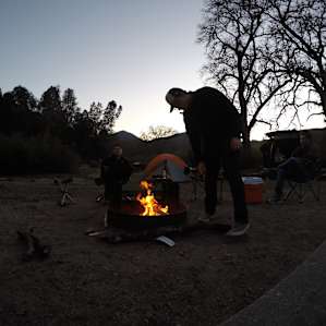 Campsite #81. A big corner site half grass, half dirt. The wild turkeys walked through here in the mornings.