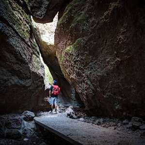 Exploring the caves trying not to boil outside.