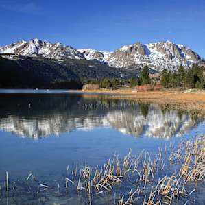 Head down to the beach on June Lake in the morning for a spectacular reflection!