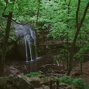 My favorite trail at Governor Dodge is the Lost Canyon Trail that starts with the decent to the gorgeous Stephen's Falls. My favorite time of year to go is around Mid-May when the leaves are G R E E N and the bugs are minimal.