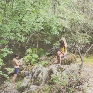 The river right next to the Sasquatch Meadows campsite.