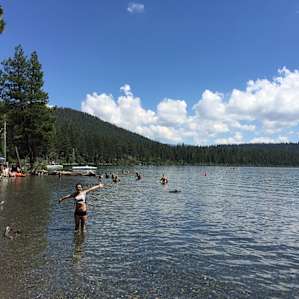 The shore at Fallen Leaf Lake. 5 min walk from our campsite on the opposite side of the campground.