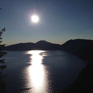 Not near the campsite but it's a photo of Crater Lake right after sunrise