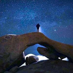 Exploring the arch under the Milky Way. Moonless nights are the best.
