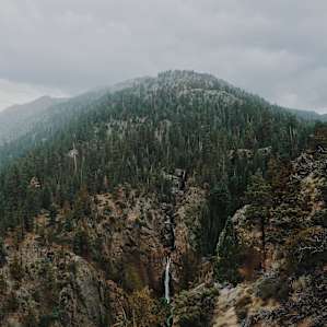 View from the Leavitt Falls Vista Point, a (very) short drive from teh Campground.