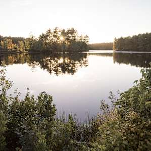 Catching sunset over Field Pond, a quick stroll from the camp ground.