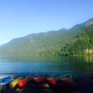 beautiful lake crescent, this photo is from the lodge where you can rent kayaks, canoes, and paddle boards