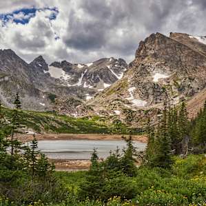 If you want to get up close and personal with jagged peaks and high alpine lakes, then hit the Lake Isabelle Trail. This 4.2 mile roundtrip hike will take you to a max elevation of 10,903 ft, just below treeline.