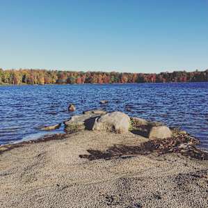 The Point at Pickerel Point. Ice was already forming at the breaks, mornings were cold, but there's nothing like a fall camp.