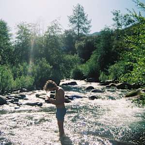 This river is right across the road from the campground