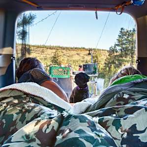 little car camping w the pup