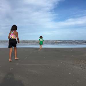 Olive-Anne and Lottie loved the access to the waves.