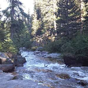 The creek that runs by is always audible.