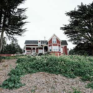 This is main farm house on the property that can be seen from the road that is usually rented out to groups. It's also a good indication that you're at the right place.
