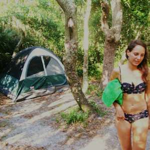 the beach can be a bit of a walk from your tent, but you can drive or bring a bike.