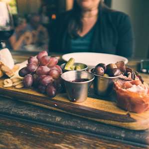 Our olive oil tasting server suggested that we eat at the Goat and Vine on 5th Street in Old Town Temecula. We ordered this appetizer with wine and it was perfect. Go early because there was a line forming out the door and it wasn't even open yet!