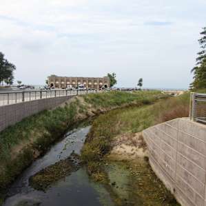 View of pavilion from the creek trail