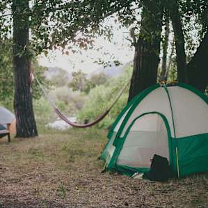 Campsite by the creek.