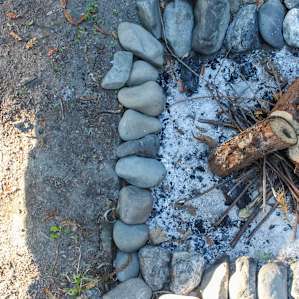 A beautiful fire pit and pre-chopped fire wood for campfires. They also have benches for around the campfire. Lots, so bring friends/family (although it was nice by myself, as well)