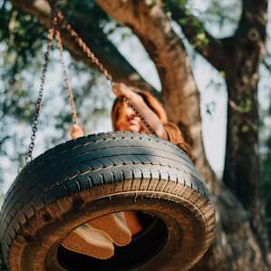 this tire swing brings out the kid in you