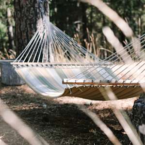 Awesome hammock to relax on next to the yurt!
