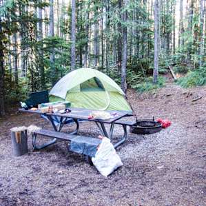 Site B78 - nice and spacious campsite. Most of the surrounding campsites are occupied by RVs.