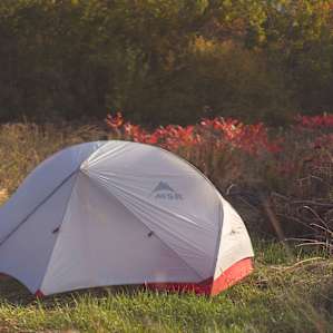 Morning light on the tent.