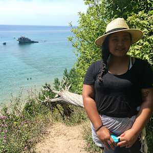 Hiked to get a great view of the shipwreck!